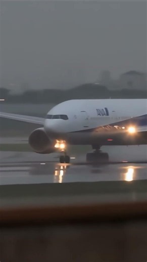 (昔の動画を高画質化)伊丹空港・雨の中B777が離陸 (伊丹空港・2010年) #shorts #airport #itami