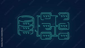 Database management system data architecture technology animation Stock Video