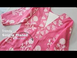 👌Decent Single Plate V Neck Kurti sewing tutorial || kurti designs ||cutting and stitching