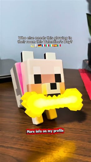 Minecraft nostalgia hits different at night This glowing wolf brings it back to your room #Minecraft