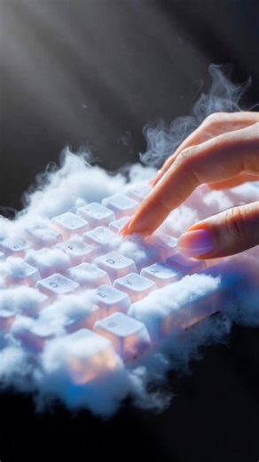 ASMR Typing on a Keyboard Made of Clouds #shorts