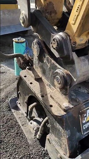 Insane! 308 Cat Excavator plate compactor CVP40 #308 #cat #caterpillar #compactor