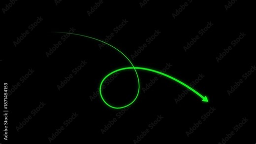 Line arrow animation to indicate an object. arrow animation following wavy dotted line. target arrow icon, Path Curved Arrowhead Collection animation . Handwriting Curve Arrows Animated