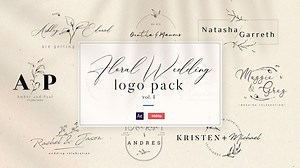 Floral Wedding Logo Vol. 1