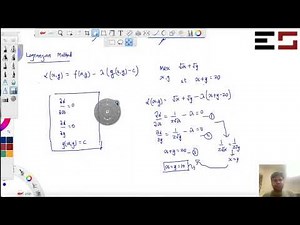 Optimization problem with equality constraint (Lagrangian method)