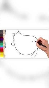 [Shorts] 🐱 How to draw a Lazy Cat | Step by step tutorial to draw Lazy Cat | Pencil to Palette