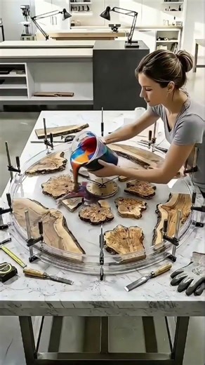 “Time meets art: resin‑wood clock that owns the wall”