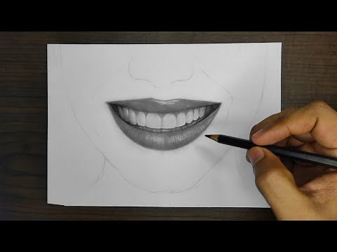 HOW TO DRAW REALISTIC LIPS AND TEETH | FOR BEGINNERS