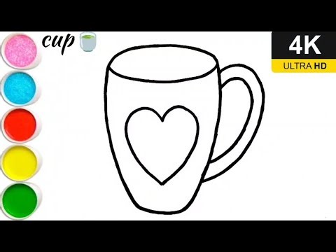 How to draw easy cup🍵 drawing //simple and beautiful drawing//step by step