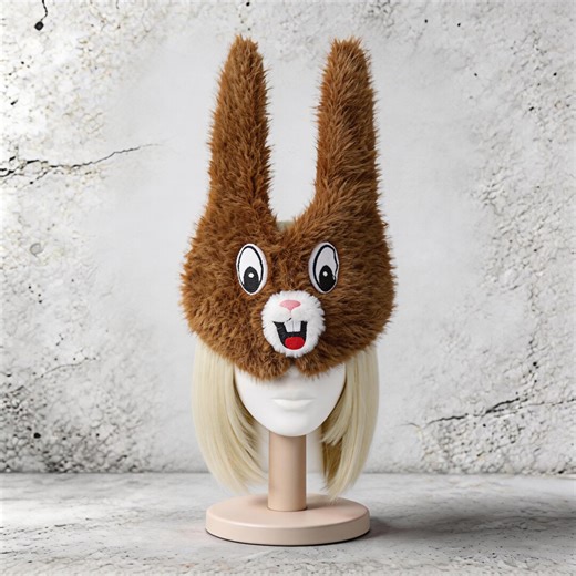 Funny Bunny Cosplay Mask | Plush Rabbit Face Mask | Gift Idea for Halloween Costume Lovers - Etsy