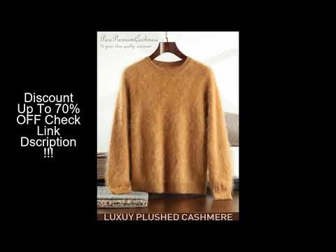 Men's 100% Plush Cashmere Sweaters O-neck Basic Pullovers Long Fluff Pure Brushing Cashmere Jumpers