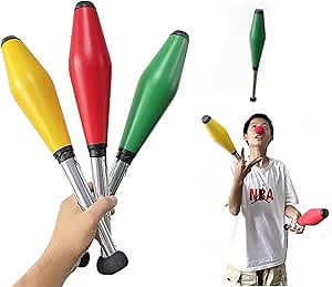 Alvinlite Professional Circus Juggling Clubs Juggling Pins Set of 3 Foam Juggling Sticks Beginner, Juggling Club Pin (8.5Ounce, 16.5")