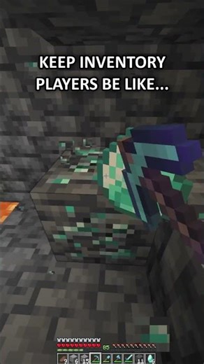 Keep Inventory Players Be Like... #minecraft