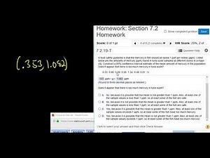 Construct a Confidence Interval Estimate for the Population Mean given the Data using StatCrunch