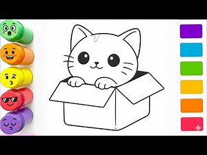 How to Draw a Cute Cat in a Box | Easy Step by Step Drawing Tutorial
