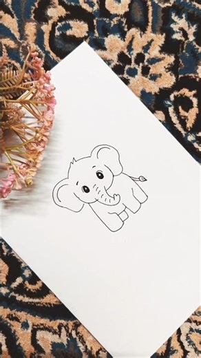 Amazing Elephant Drawing 🐘✨ | Easy Art Shorts #shorts