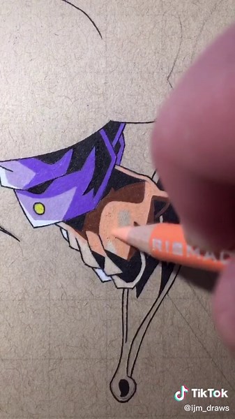 Trunks vs Frieza Artwork Drawing on Toned Tan Paper