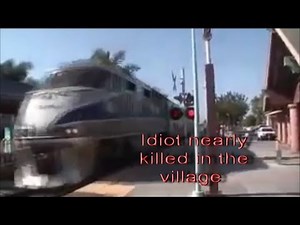 Railfanning Carlsbad Village Station: MUST SEE! IDIOT NEARLY KILLED! 4/21/10