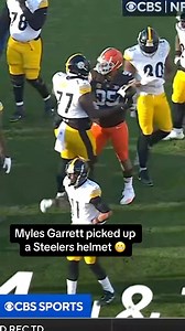 The Steelers saw Myles Garrett grab the helmet and had war time flashbacks 🤣 (via @nfloncbs) | FOOTBALLVILLE