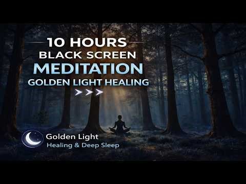 10 Hours Black Screen Meditation ☀️Golden Light Healing 💤 Deep Sleep