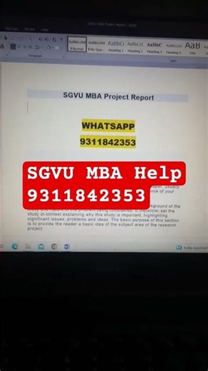 SGVU MBA Project