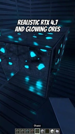 GLOWING ORES in Minecraft Bedrock with Realsitic RTX texture pack