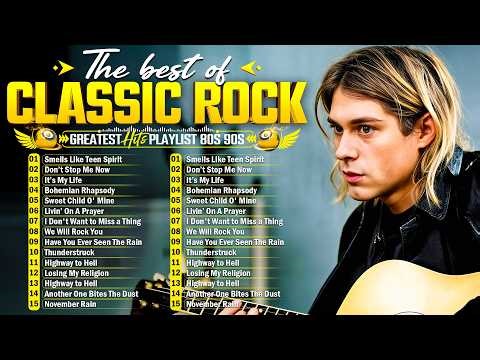 Nirvana, Led Zeppelin, Bon Jovi, Aerosmith, U2, ACDC - Classic Rock Songs 70s 80s 90s Full Album