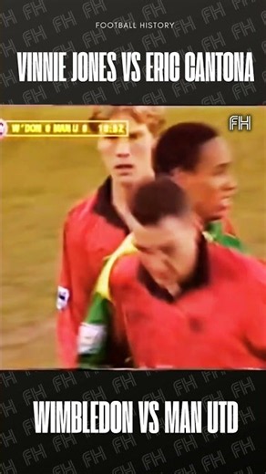 Vinnie Jones' brutal tackle on Eric Cantona 😱⚽ | Wimbledon vs Man Utd #VinnieJones #EricCantona