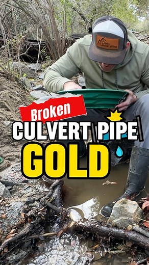 Finding GOLD in a culvert #mining #adventure #outdoors #goldrush | Chrisundertaking
