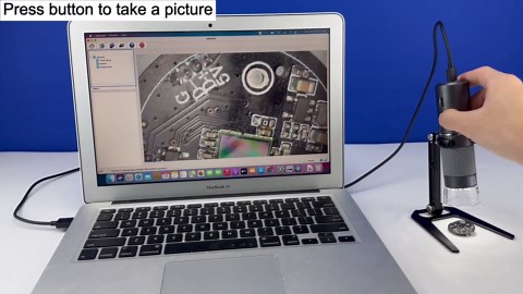 Jiusion WiFi USB Digital Handheld Microscope, 50 to 1000x Wireless Magnification Endoscope 4K 3840x2160P Camera 8 LEDs with Metal Stand for iPhone iPad Android Mac Windows Linux Chrome