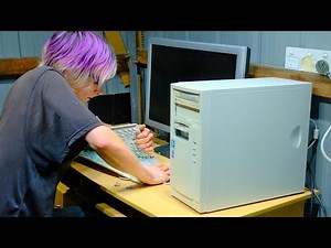 Angry Office Man Destroys Faulty Vintage Computer