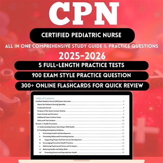 CPN Study Guide 2026 | Certified Pediatric Nurse Study | CPN Exam | CPN Course | Cpn Study Notes | Cpn Flashcards | Cpn Practice Test | Cpn - Etsy Australia