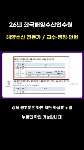 [한국해양수산연수원] 서류 4배수 선발! 해양수산연수원 합격은 '경력 매칭'이 답이다 #오늘의일자리