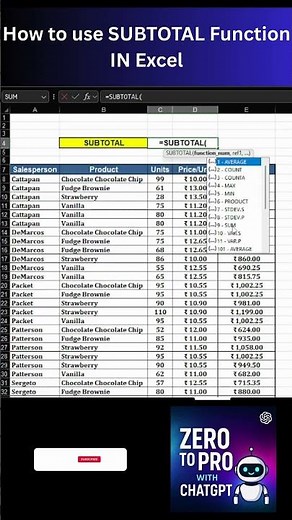 Excel SUBTOTAL Function Explained in 40 Seconds | Excel Tips & Tricks