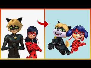 PAW PATROL Glow Up Into Miraculous Ladybug | Cartoon Transformation Art