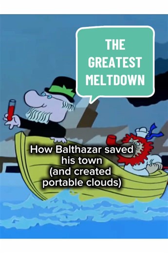 Portable clouds. 😀 Genius idea or scalable business? Watch 'Snowtime for comedy' on Professor Balthazar YT channel 🤍 . #professorbalthazar #balthazartown #nostalgiccartoons #storytellinganimation #inventions