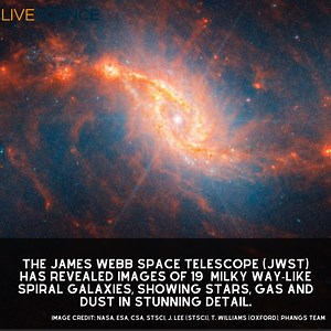 1.3K views · 112 reactions | New James Webb telescope images reveal 19 Milky Way-like spiral galaxies in more intricate detail than has ever been seen before. Read more  https://trib.al/B8K0pUv | LiveScience | Facebook