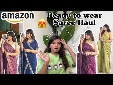 AMAZON READY TO WEAR SAREE HAUL UNDERBUDGET•|| FESTIVE SAREE HAUL || #amazon