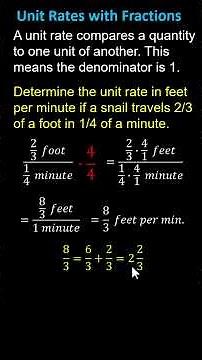 Determine Unit Rates with Fractional Values - Speed and Recipe (7RPA2)