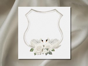 Swan Wedding Crest PNG: Rose Monogram Frame (digital Download) - Etsy