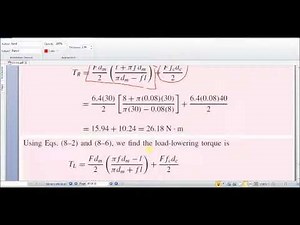 Power Screw, Example 8-1