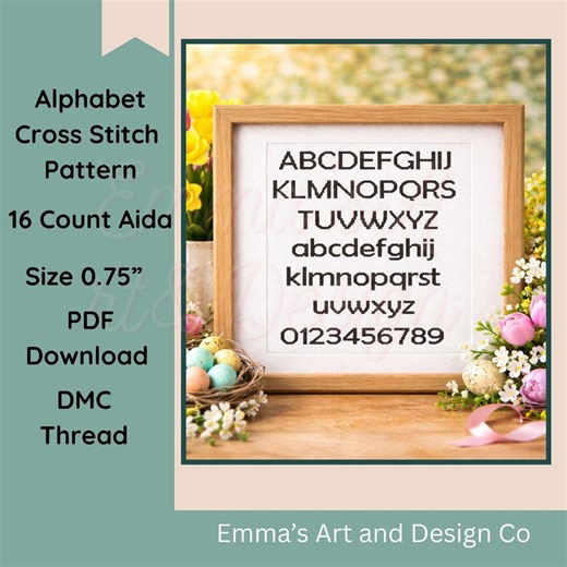 Cross Stitch Alphabet Pattern, Modern Font Sampler, Beginner Stitchers, PDF Download - Etsy