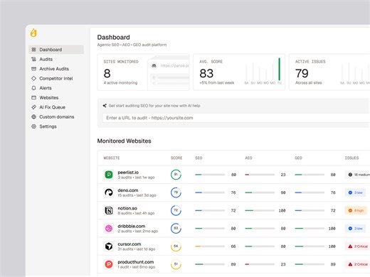 AI SEO Audit Dashboard UI/UX Design | Agentic SEO SaaS Web App