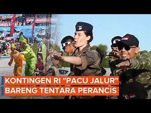 Prajurit TNI dan Perancis Kompak Atraksi Pacu Jalur, Dipimpin “King Sparko”