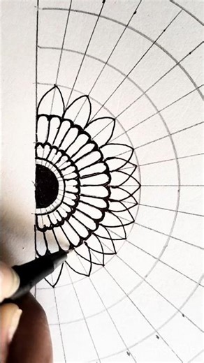 Half circle mandala art | how to draw mandala art | mandala art #shorts