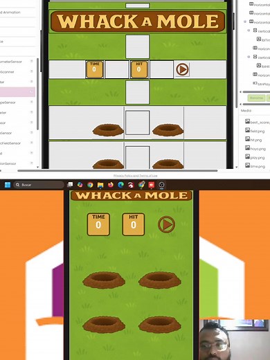 Crea Whack a Mole en MIT App Inventor sin programar