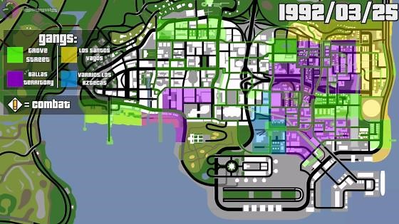 GTA San Andreas: Los Santos Timeline Map