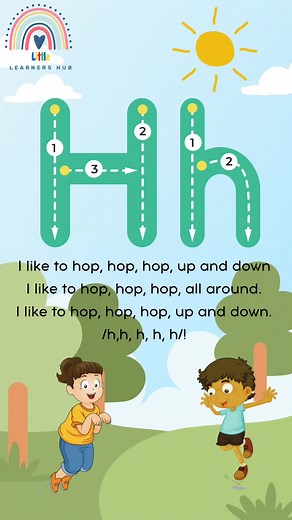🐰 Let's hop into the world of 'H' with Jolly Phonics! 🌟 Fun fact: Did you know 'H' is like a breath of fresh air? It stands tall and proud, and it makes the sound /h/ just like in 'hop' and 'hug'! 🎶 Join the rhythm: 'I like to hop, hop, hop, up and down. I like to hop, hop, hop, all around. I like to hop, hop, hop, up and down. h,h,h,h, h/!' 🎵 Let's embark on a hopping adventure with 'H'! #JollyPhonics #LetterH #PhonicsFun #EarlyLiteracy #LittleLearnersHub