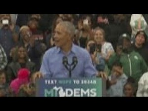 Former President Obama speaks at MI rally