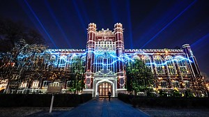 Watch OU's Bizzell Library's spectacular holiday light display
